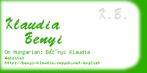 klaudia benyi business card